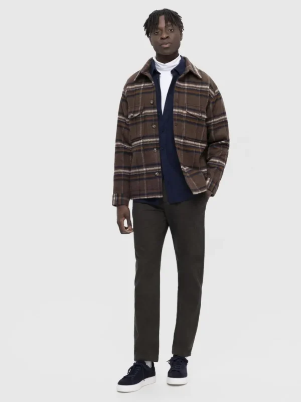 Overtøj | Skjorter>SELECTED TERNET SHACKET Brown