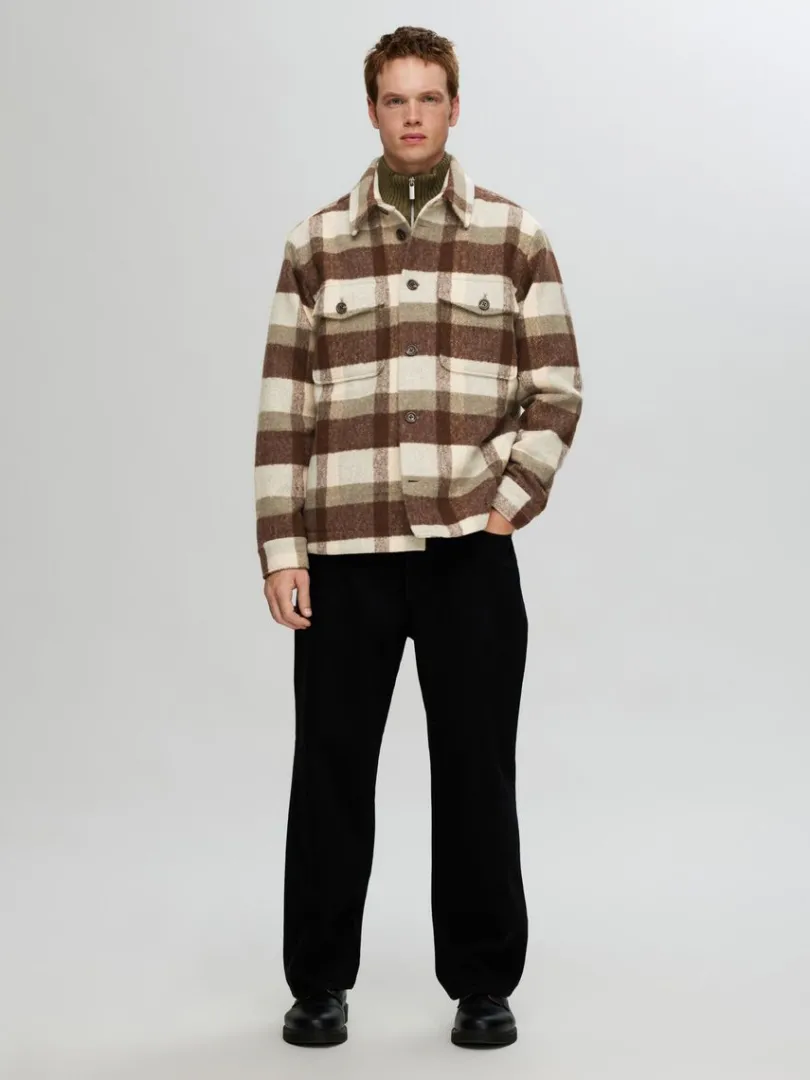 ternet_shacket_3-3.webp Overtøj | Skjorter>SELECTED TERNET SHACKET Brown