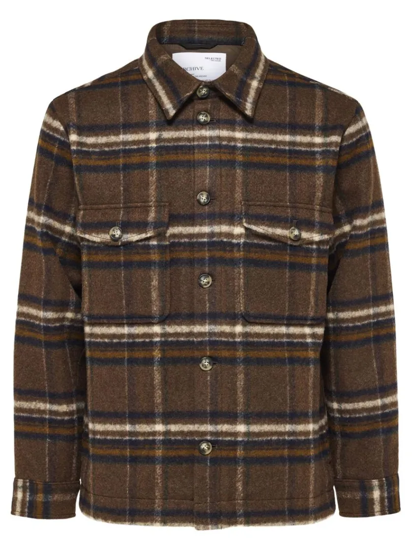 ternet_shacket_3-6.webp Overtøj | Skjorter>SELECTED TERNET SHACKET Brown