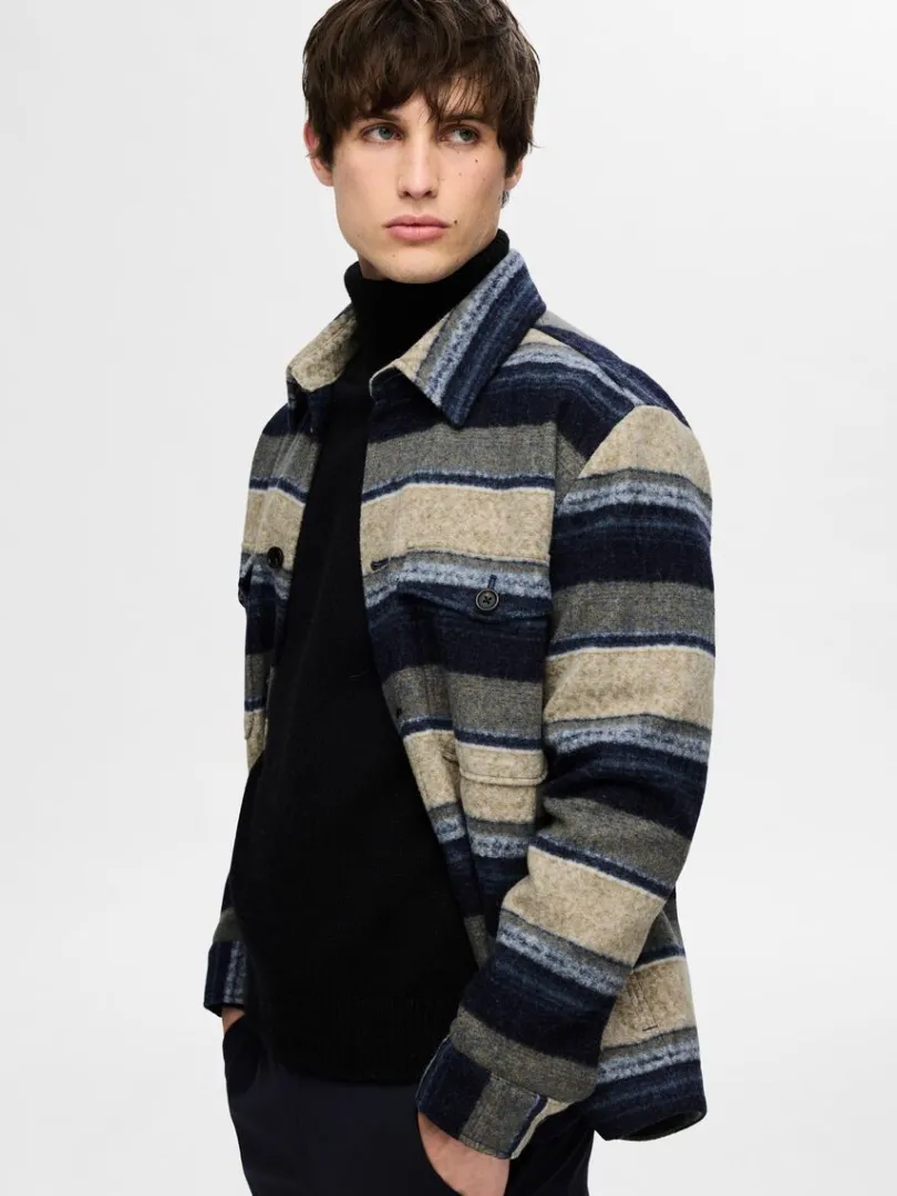 ternet_shacket_3.webp Overtøj | Skjorter>SELECTED TERNET SHACKET Blue