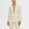 Jakkesæt & Blazers>SELECTED TÆTSIDDENDE ENKELT BREASTED PEAK REVERS BLAZER Beige