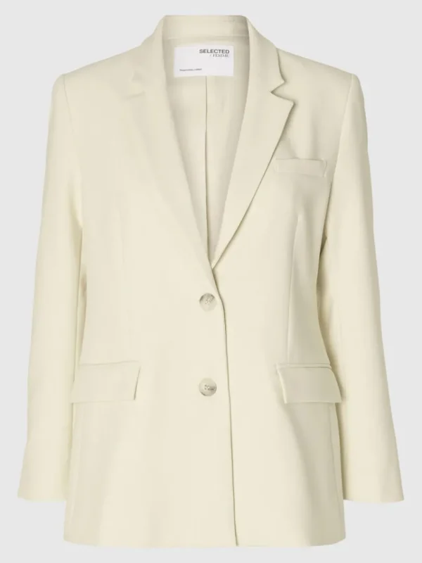 Jakkesæt & Blazers>SELECTED TÆTSIDDENDE ENKELT BREASTED PEAK REVERS BLAZER Beige