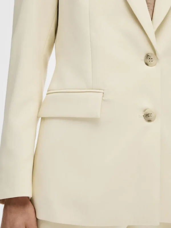 Jakkesæt & Blazers>SELECTED TÆTSIDDENDE ENKELT BREASTED PEAK REVERS BLAZER Beige