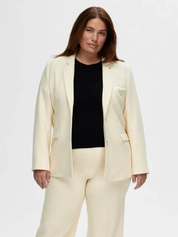Jakkesæt & Blazers>SELECTED TÆTSIDDENDE ENKELT BREASTED PEAK REVERS BLAZER Beige