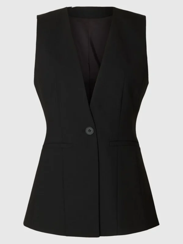 Toppe Og Bluser>SELECTED TÆTSIDDENDE VEST Black