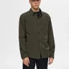 Overtøj | Skjorter>SELECTED TWILL OVERSHIRT Green