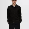 Overtøj | Skjorter>SELECTED TWILL OVERSHIRT Black