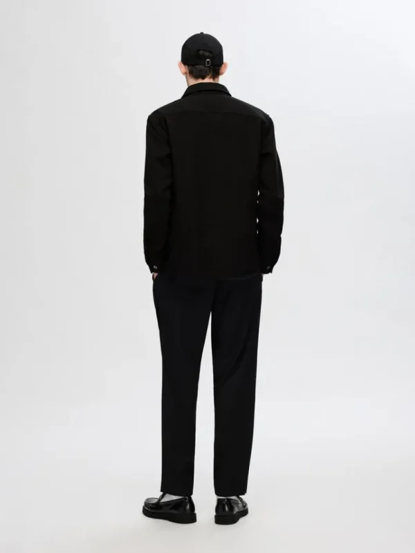 Overtøj | Skjorter>SELECTED TWILL OVERSHIRT Black