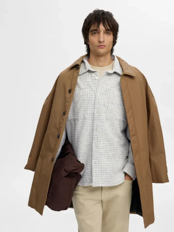 Overtøj | Skjorter>SELECTED TWILL OVERSHIRT Grey