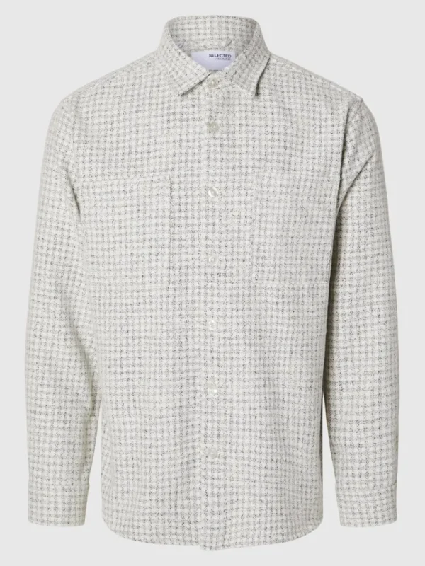 Overtøj | Skjorter>SELECTED TWILL OVERSHIRT Grey