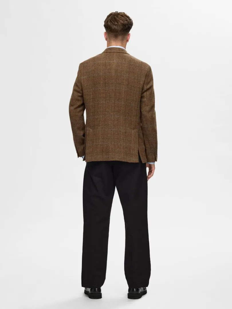 uld_blazer_1.webp Overtøj | Jakkesæt & Blazers>SELECTED 100% ULD BLAZER Brown