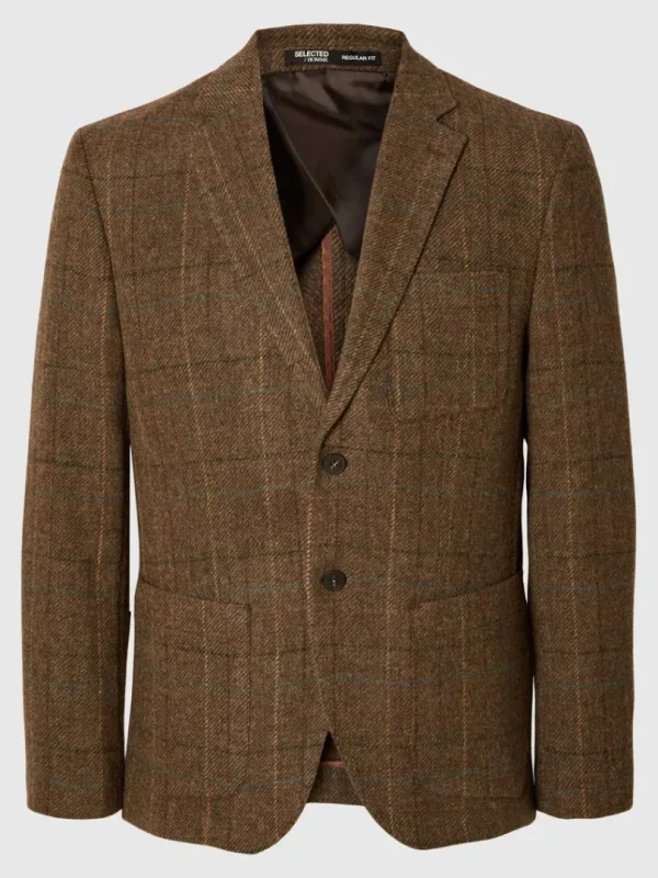 Overtøj | Jakkesæt & Blazers>SELECTED 100% ULD BLAZER Brown