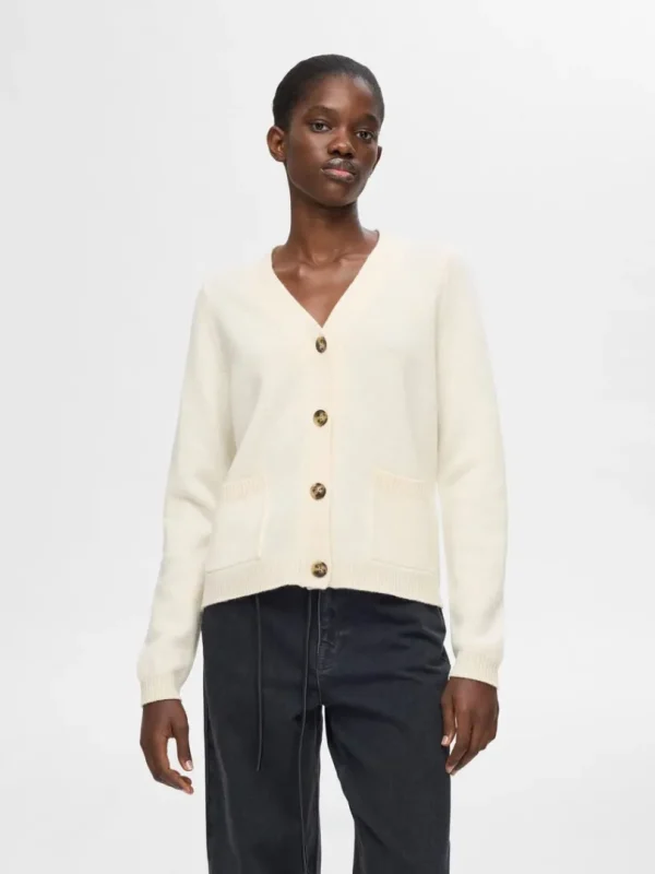 Strik>SELECTED 100% ULD CARDIGAN Beige