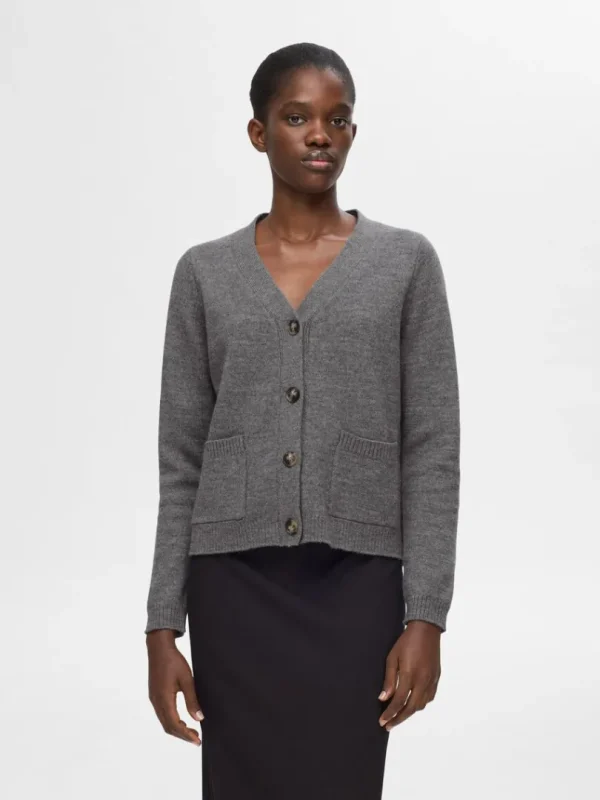 Strik>SELECTED 100% ULD CARDIGAN Grey