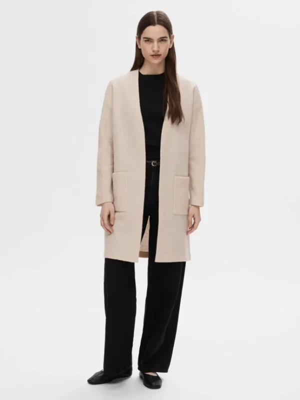 Strik>SELECTED ULD CARDIGAN Beige