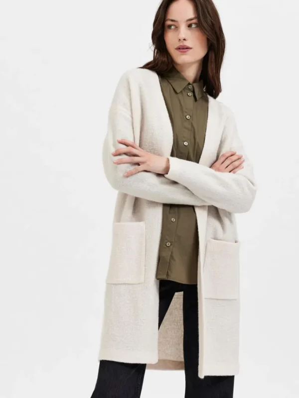 Strik>SELECTED ULD CARDIGAN Beige