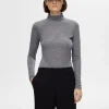 Toppe Og Bluser>SELECTED 100% ULD RULLEKRAVE Grey