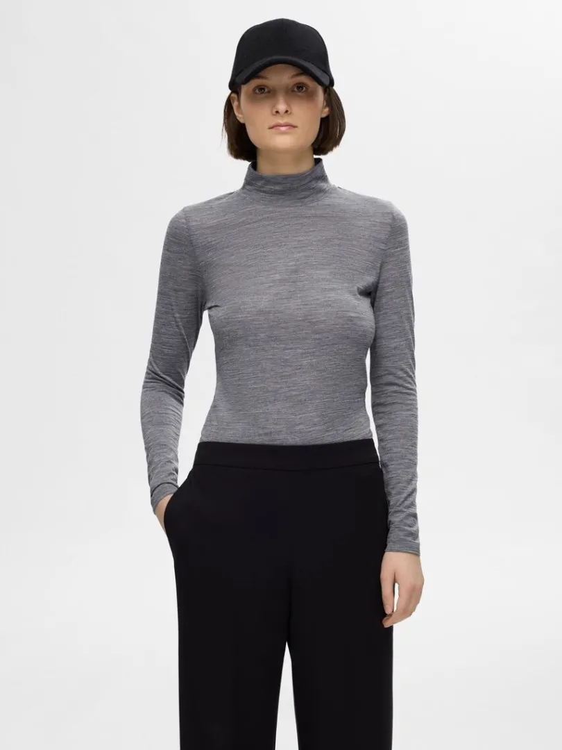 uld_rullekrave_0.webp Toppe Og Bluser>SELECTED 100% ULD RULLEKRAVE Grey
