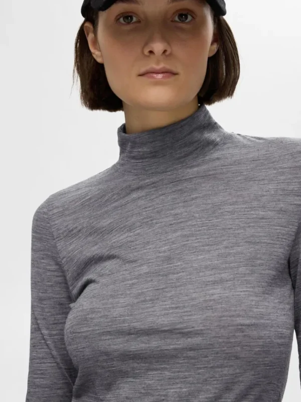 Toppe Og Bluser>SELECTED 100% ULD RULLEKRAVE Grey