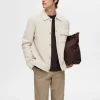 Overtøj | Strik>SELECTED 100% ULD SHACKET Beige