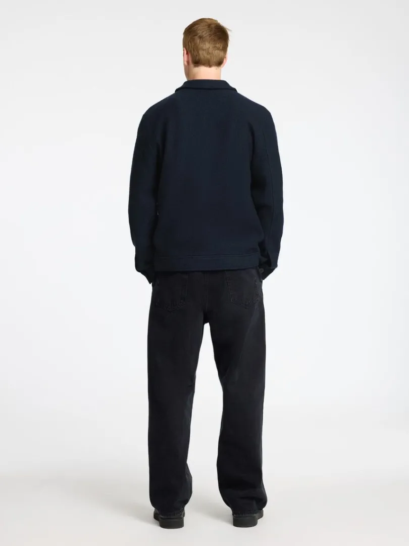 uld_shacket_5-2.webp Overtøj | Strik>SELECTED 100% ULD SHACKET Blue