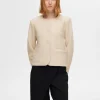 Strik>SELECTED 100% ULD STRIKKET CARDIGAN Beige