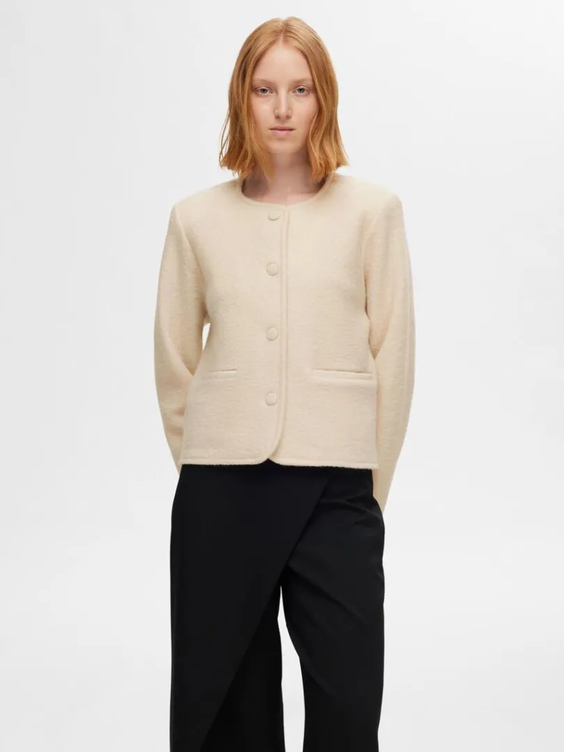 uld_strikket_cardigan_0.webp Strik>SELECTED 100% ULD STRIKKET CARDIGAN Beige