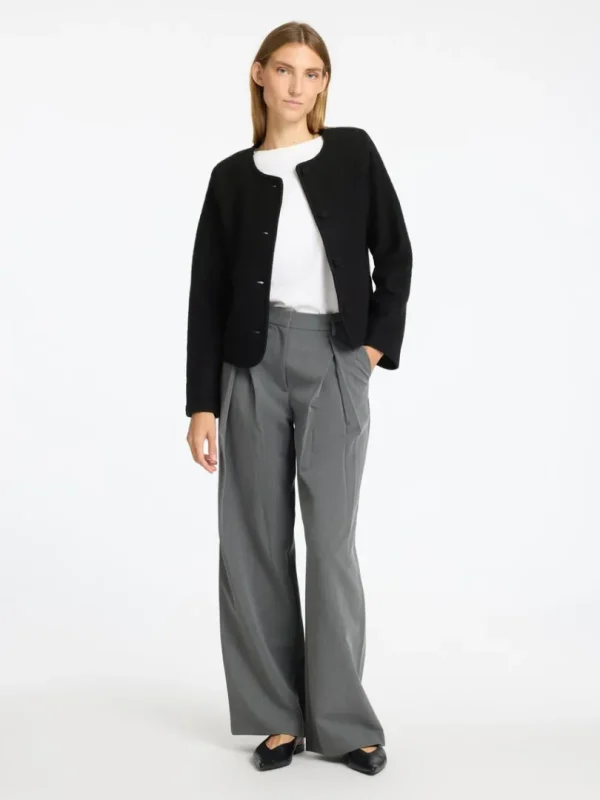 Strik>SELECTED 100% ULD STRIKKET CARDIGAN Black