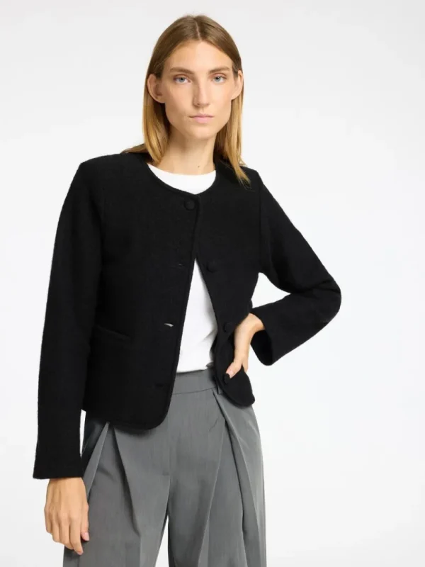 Strik>SELECTED 100% ULD STRIKKET CARDIGAN Black