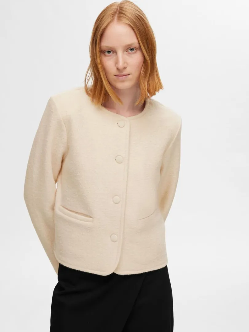 uld_strikket_cardigan_2.webp Strik>SELECTED 100% ULD STRIKKET CARDIGAN Beige