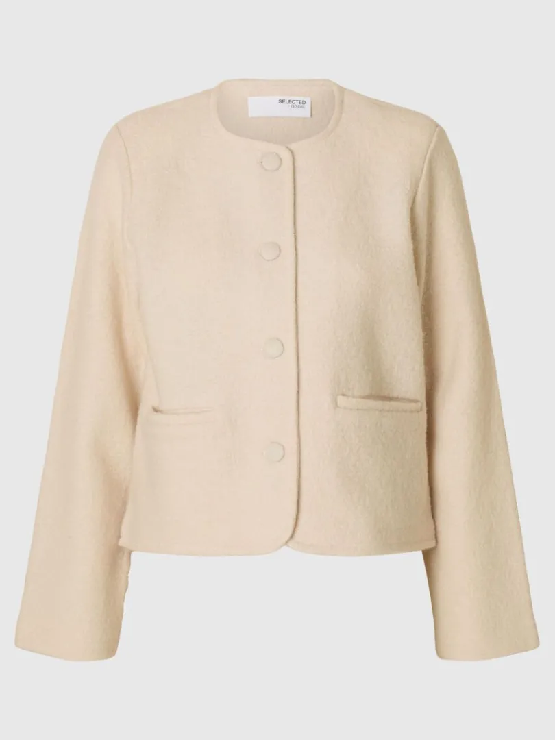 uld_strikket_cardigan_5.webp Strik>SELECTED 100% ULD STRIKKET CARDIGAN Beige