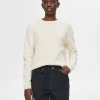 Strik>SELECTED 100% ULD STRIKTRØJE Beige