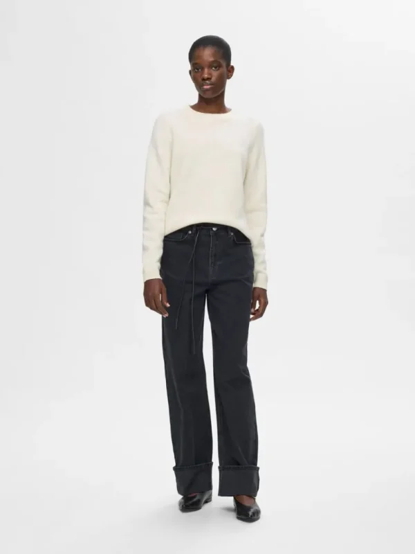 Strik>SELECTED 100% ULD STRIKTRØJE Beige