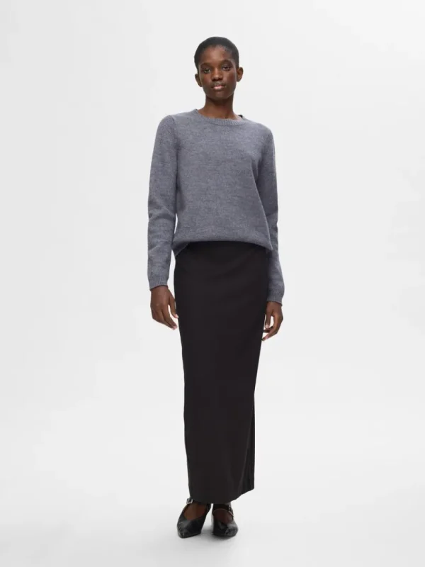 Strik>SELECTED 100% ULD STRIKTRØJE Grey