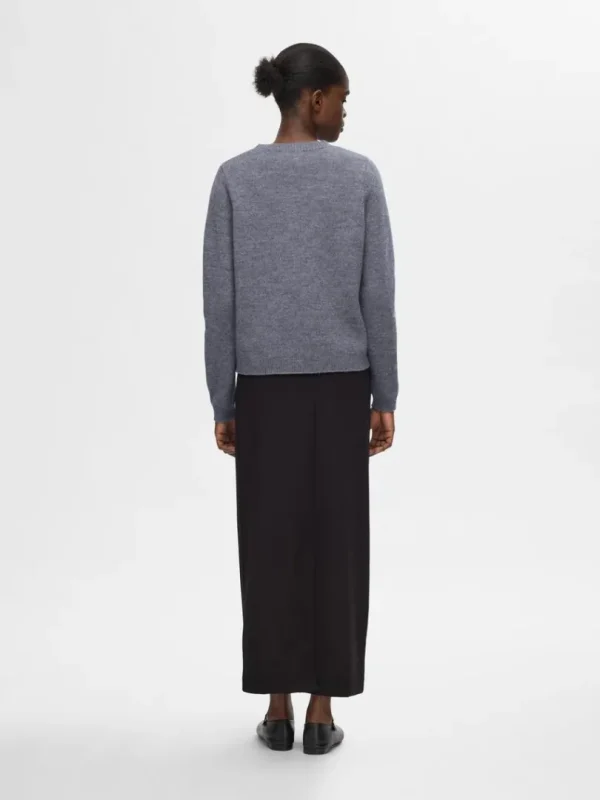 Strik>SELECTED 100% ULD STRIKTRØJE Grey