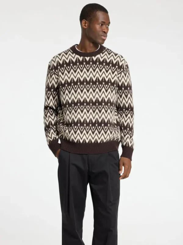 Strik>SELECTED 100% ULD SWEATER MED RUND HALS Brown