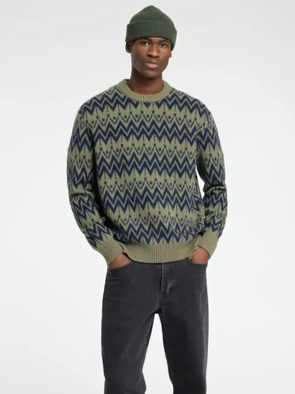 Strik>SELECTED 100% ULD SWEATER MED RUND HALS Green