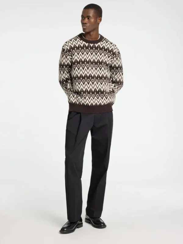 Strik>SELECTED 100% ULD SWEATER MED RUND HALS Brown