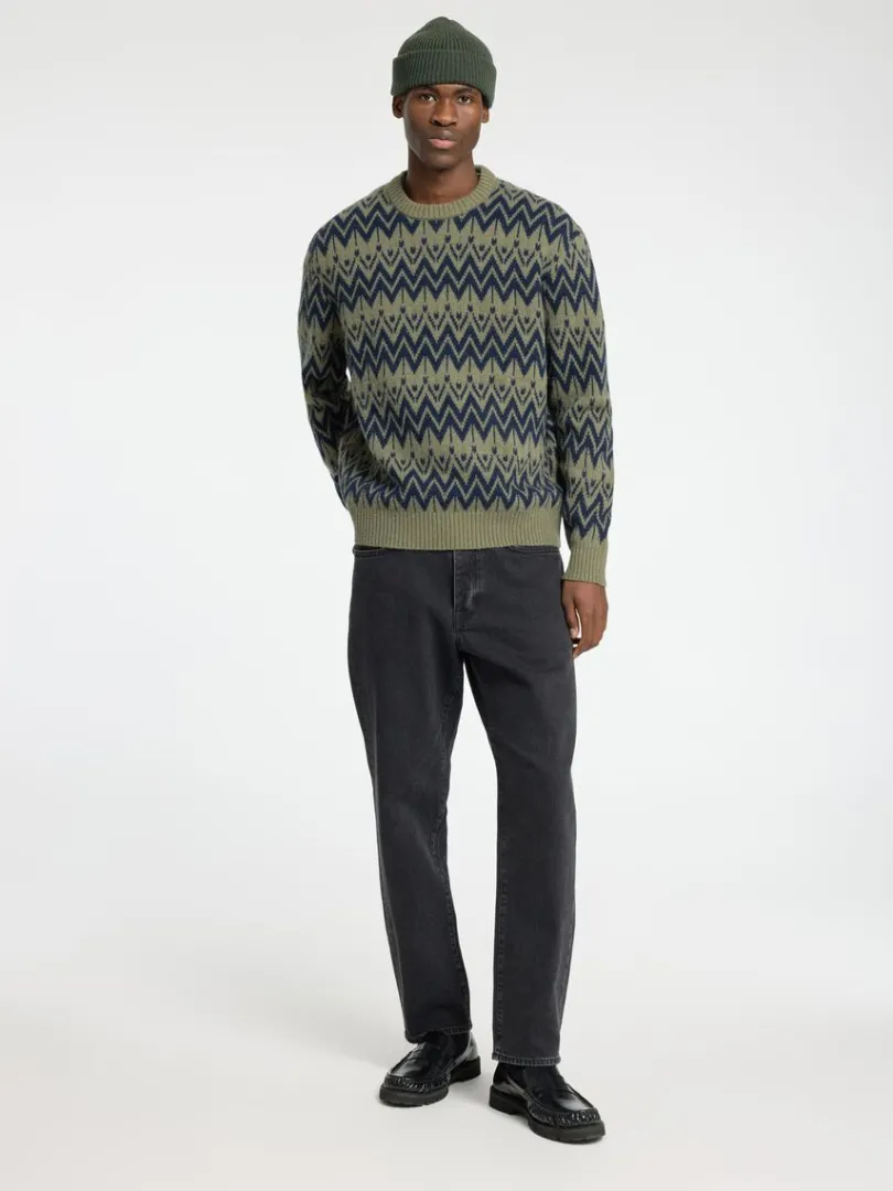 uld_sweater_med_rund_hal_1.webp Strik>SELECTED 100% ULD SWEATER MED RUND HALS Green