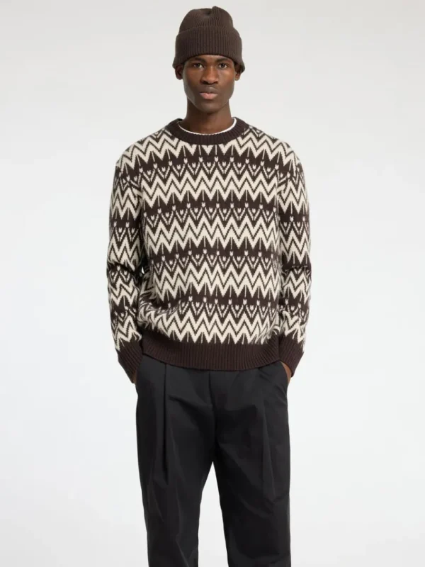 Strik>SELECTED 100% ULD SWEATER MED RUND HALS Brown
