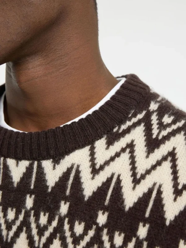 Strik>SELECTED 100% ULD SWEATER MED RUND HALS Brown