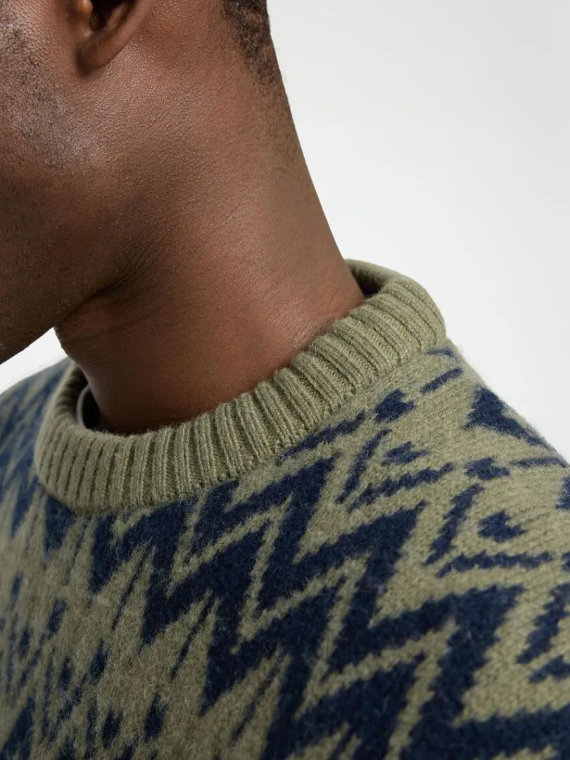 uld_sweater_med_rund_hal_3.webp Strik>SELECTED 100% ULD SWEATER MED RUND HALS Green