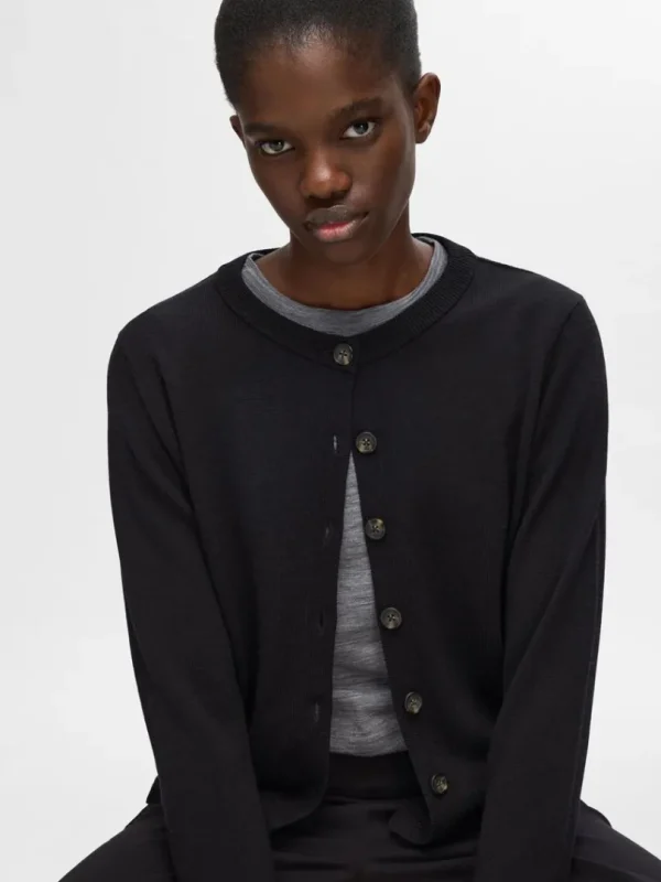 Toppe Og Bluser>SELECTED 100% ULD TOP MED LANGE ÆRMER Grey