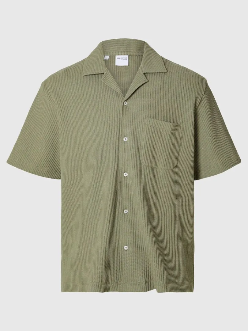 vaflet_kortrmet_skjorte_5.webp T-shirts>SELECTED VAFLET KORTÆRMET SKJORTE Green