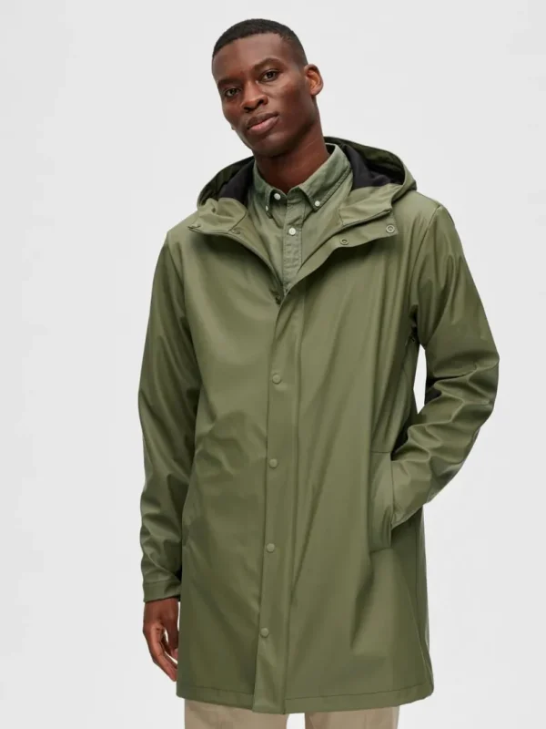 Overtøj>SELECTED VANDTÆT REGNJAKKE Green