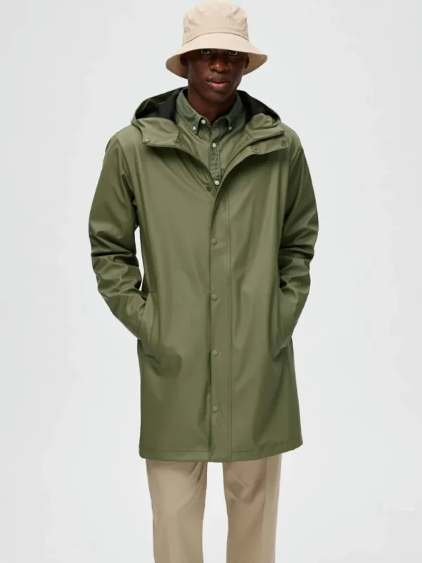 Overtøj>SELECTED VANDTÆT REGNJAKKE Green