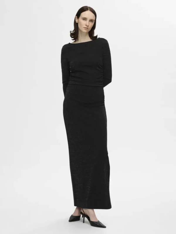 Kjoler>SELECTED VENDBAR GLITTER MAXIKJOLE Black