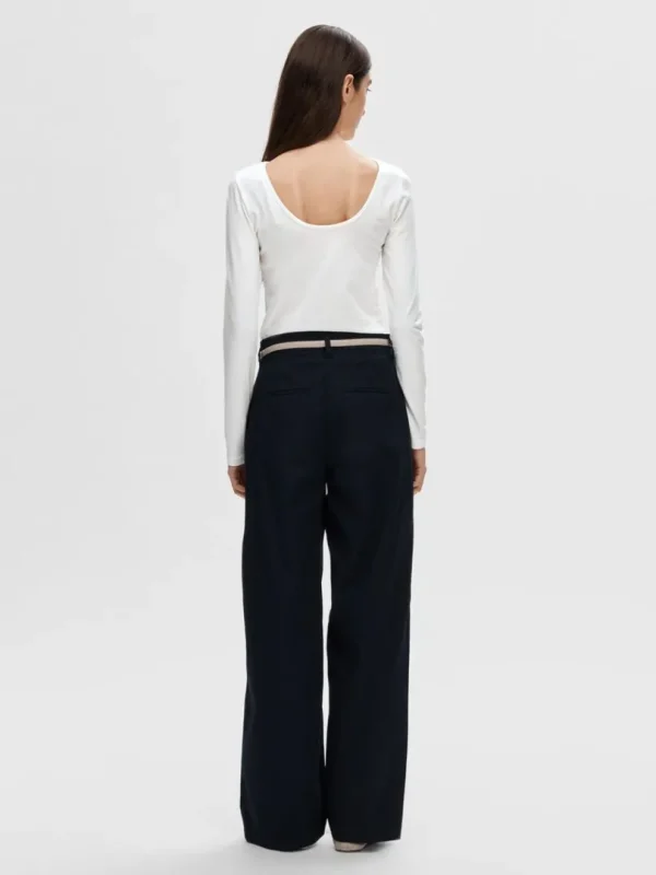 T-shirts>SELECTED VENDBAR LANGÆRMET T-SHIRT White