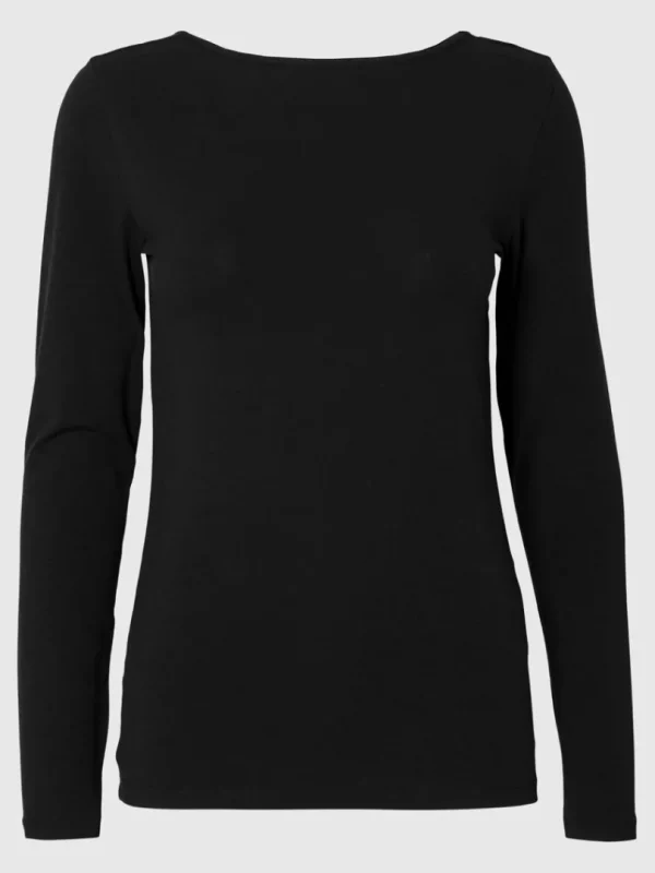 T-shirts>SELECTED VENDBAR LANGÆRMET T-SHIRT Black