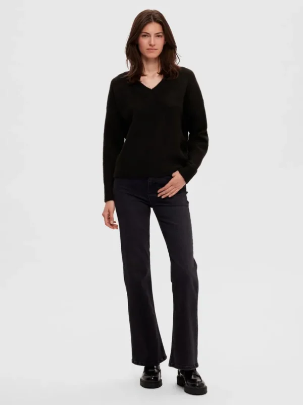 Strik>SELECTED V-HALS PULLOVER Black